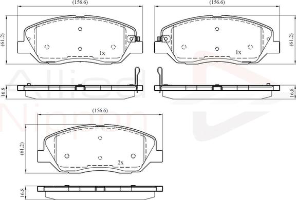 Comline ADB31676 - Тормозные колодки, дисковые, комплект autosila-amz.com