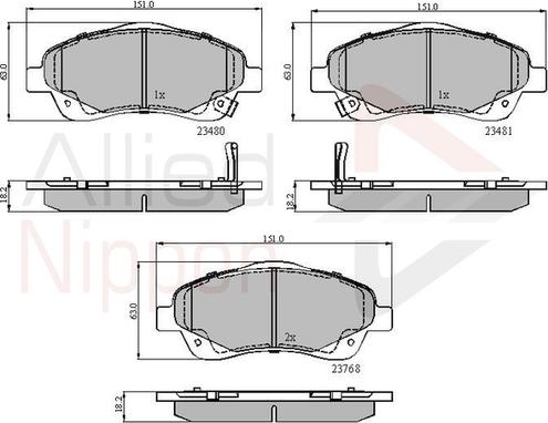 Comline ADB31140 - Тормозные колодки, дисковые, комплект autosila-amz.com