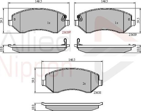 Comline ADB31162 - Тормозные колодки, дисковые, комплект autosila-amz.com