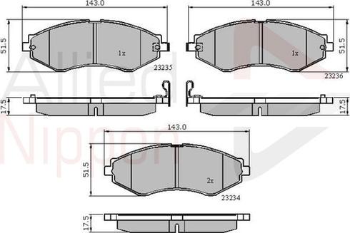 Comline ADB31189 - Тормозные колодки, дисковые, комплект autosila-amz.com