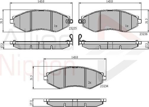 Comline ADB31188 - Тормозные колодки, дисковые, комплект autosila-amz.com