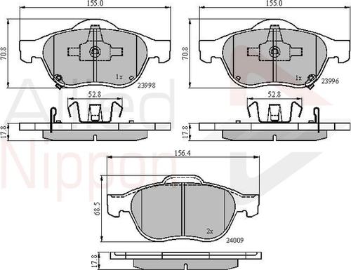 Comline ADB31249 - Тормозные колодки, дисковые, комплект autosila-amz.com