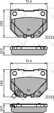 Comline ADB31739 - Тормозные колодки, дисковые, комплект autosila-amz.com