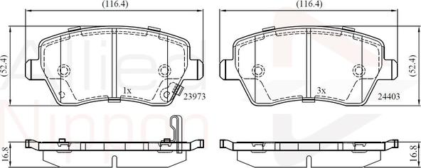 Comline ADB32008 - Тормозные колодки, дисковые, комплект autosila-amz.com