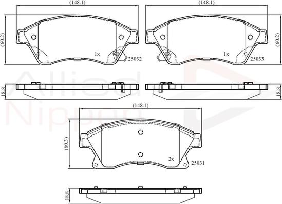 Comline ADB32038 - Тормозные колодки, дисковые, комплект autosila-amz.com