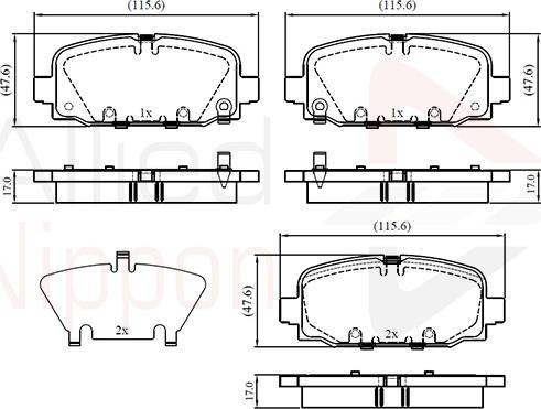 Comline ADB32860 - Тормозные колодки, дисковые, комплект autosila-amz.com