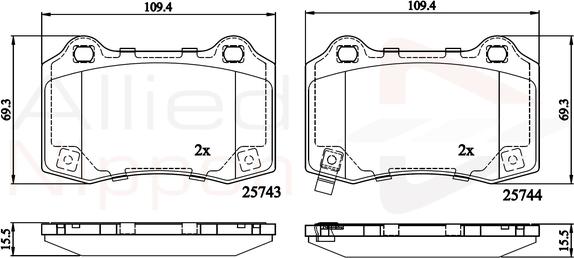 Comline ADB32308 - Тормозные колодки, дисковые, комплект autosila-amz.com