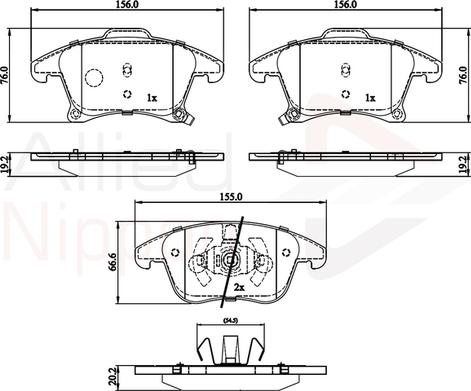 Comline ADB32286 - Тормозные колодки, дисковые, комплект autosila-amz.com