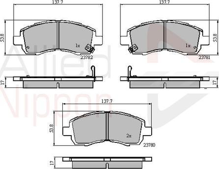 Comline ADB3757 - Тормозные колодки, дисковые, комплект autosila-amz.com