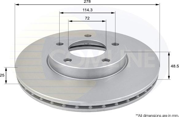 Comline ADC0446V - Тормозной диск autosila-amz.com