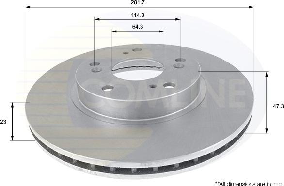Comline ADC0544V - Тормозной диск autosila-amz.com
