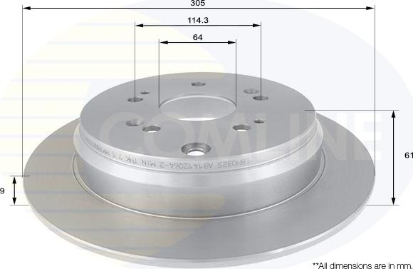 Comline ADC0556 - Тормозной диск autosila-amz.com