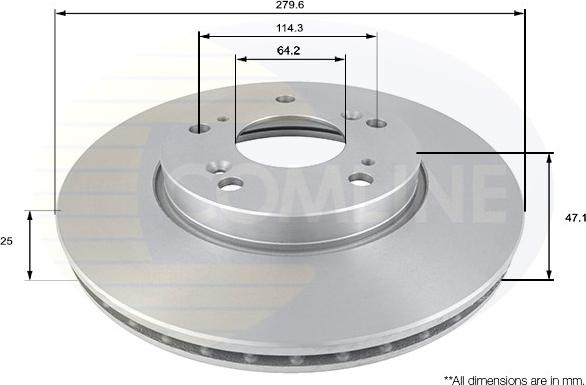 Comline ADC0550V - Тормозной диск autosila-amz.com