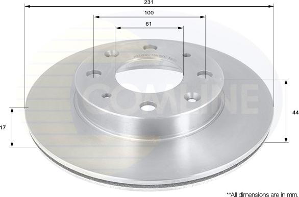 Comline ADC0502V - Тормозной диск autosila-amz.com