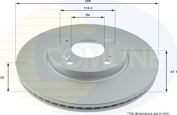 Comline ADC0576V - Тормозной диск autosila-amz.com
