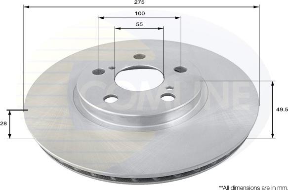Comline ADC0154V - Тормозной диск autosila-amz.com