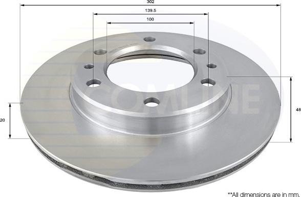 Comline ADC0158V - Тормозной диск autosila-amz.com