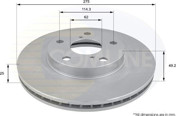 Comline ADC01100V - Тормозной диск autosila-amz.com