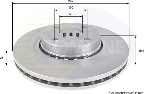 Comline ADC01118V - Тормозной диск autosila-amz.com