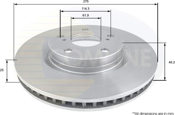 Comline ADC01136V - Тормозной диск autosila-amz.com