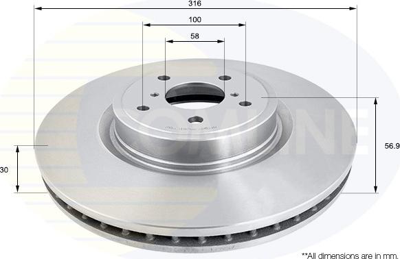 Comline ADC0824V - Тормозной диск autosila-amz.com