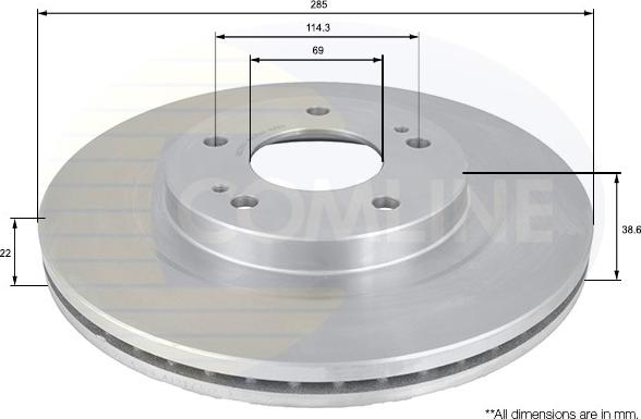 Comline ADC0361V - Тормозной диск autosila-amz.com