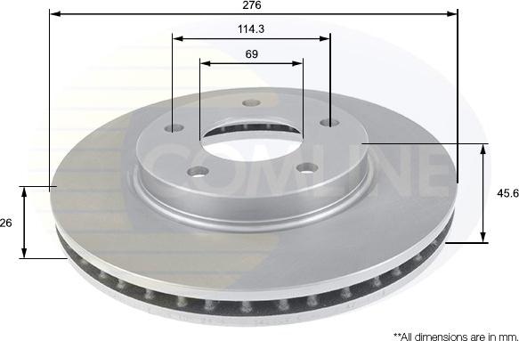 Comline ADC0381V - Тормозной диск autosila-amz.com