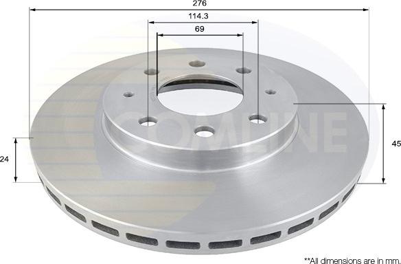 Comline ADC0326V - Тормозной диск autosila-amz.com