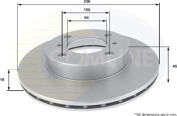 Comline ADC0328V - Тормозной диск autosila-amz.com