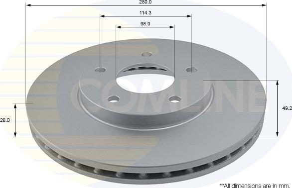 Comline ADC0260V - Тормозной диск autosila-amz.com