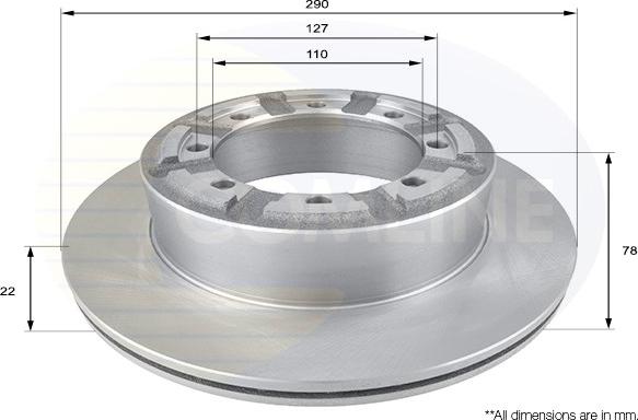 Comline ADC0287V - Тормозной диск autosila-amz.com