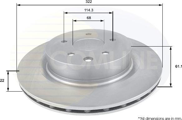 Comline ADC0278V - Тормозной диск autosila-amz.com