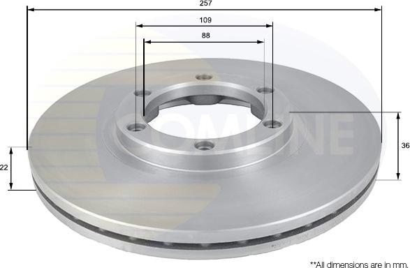 Comline ADC0702V - Тормозной диск autosila-amz.com