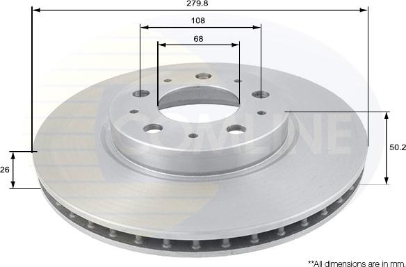 Comline ADC1904V - Тормозной диск autosila-amz.com