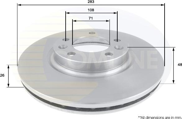 Comline ADC1532V - Тормозной диск autosila-amz.com