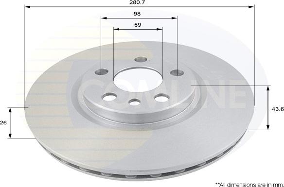 Comline ADC1522V - Тормозной диск autosila-amz.com