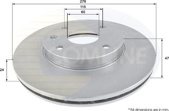 Comline ADC1097V - Тормозной диск autosila-amz.com