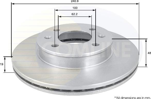 Comline ADC1039V - Тормозной диск autosila-amz.com