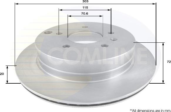 Comline ADC1147V - Тормозной диск autosila-amz.com