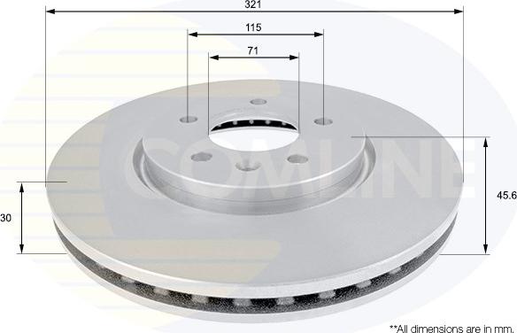 Comline ADC1159V - Тормозной диск autosila-amz.com