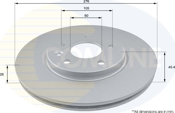 Comline ADC1167V - Тормозной диск autosila-amz.com