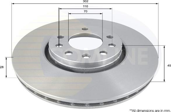 Comline ADC1115V - Тормозной диск autosila-amz.com