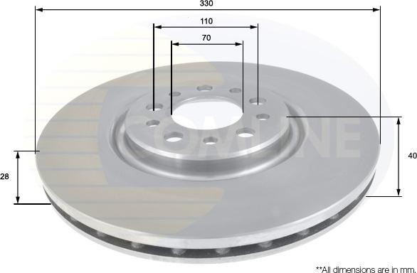 Comline ADC1827V - Тормозной диск autosila-amz.com