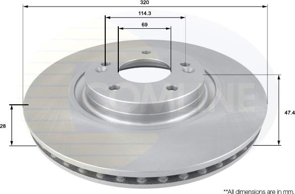 Comline ADC2412V - Тормозной диск autosila-amz.com