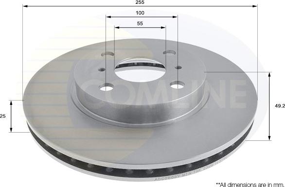 Comline ADC2503V - Тормозной диск autosila-amz.com