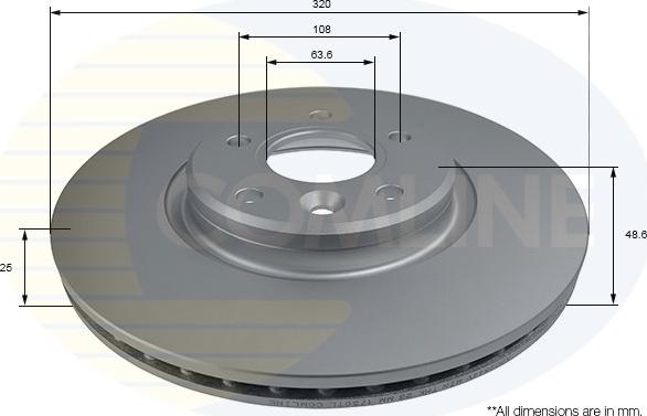 Comline ADC2844V - Тормозной диск autosila-amz.com