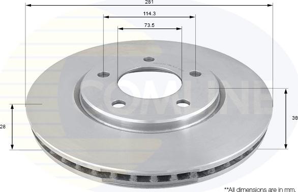 Comline ADC2304V - Тормозной диск autosila-amz.com