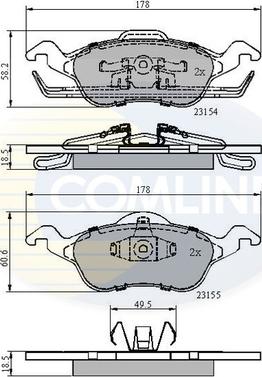 Comline CBP0490 - Тормозные колодки, дисковые, комплект autosila-amz.com