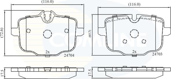 Comline CBP06072 - Тормозные колодки, дисковые, комплект autosila-amz.com