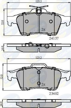 Comline CBP01599 - Тормозные колодки зад. Citroen C5/Opel Vectra C 02- тормоз.сист. ATE autosila-amz.com